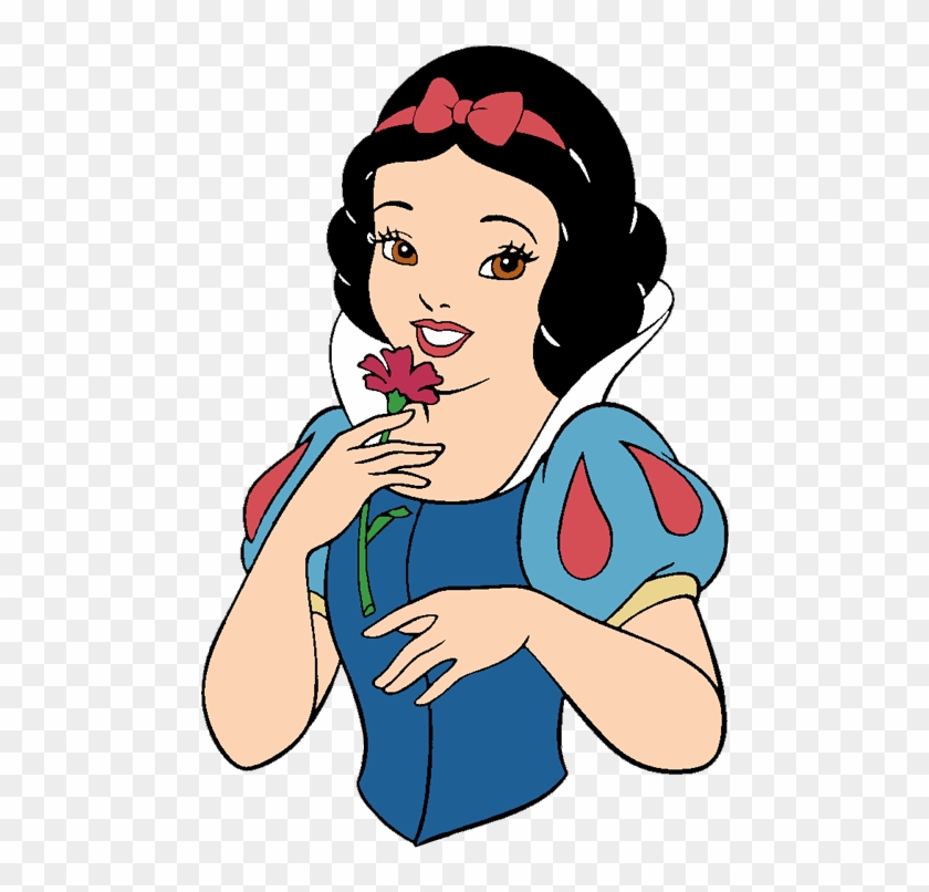 Snow White Clipart Flower - Snow White Holding A Flower #1336797