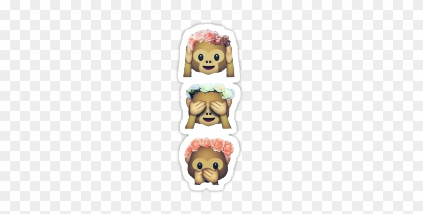 See No Evil Monkey Emoji Hipster Flower Crown Tumblr - Iphone 5 5s Se Case,fashion Lovely Monkey Emoji Case,premium #1336876