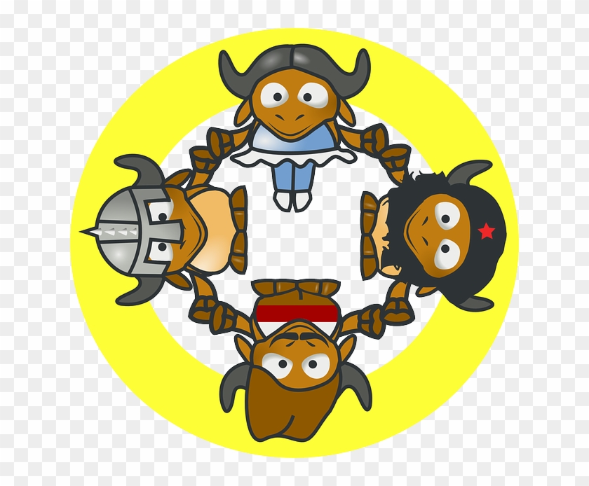 Circle, Hands, Holding, Cartoons, Cows, Cartoon - Baby Gnu #1336936