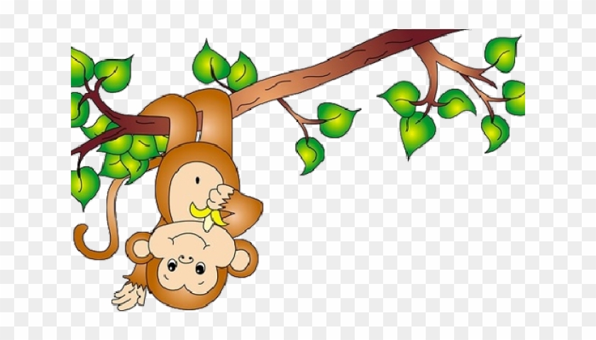 Year Of The Monkey Clipart Tree Clipart - Monkey On A Tree Cartoon #1336953