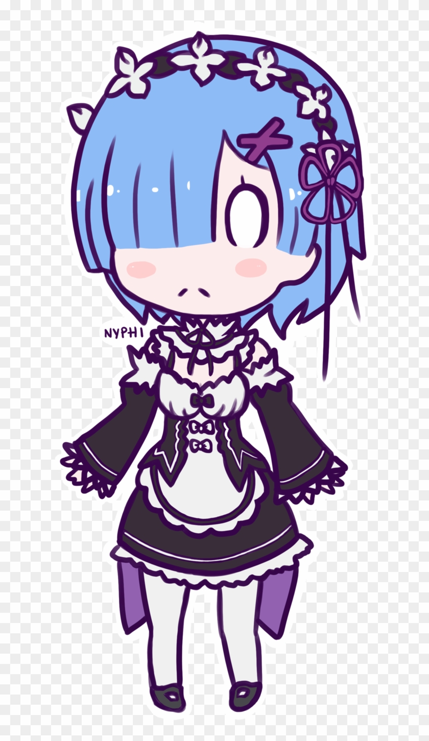 Chibi Rem ~ By Nyphi - Chibi Rem Re Zero - Free Transparent PNG Clipart ...