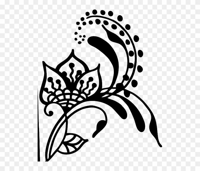 Flower, Henna, Vines, Swirl, Artwork, Silhouette - Gambar Bunga Dari Henna #1336988