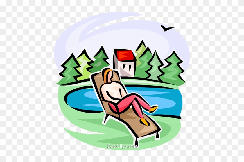 Person On A Lawn Chair Royalty Free Vector Clip Art - Clip Art #1337014