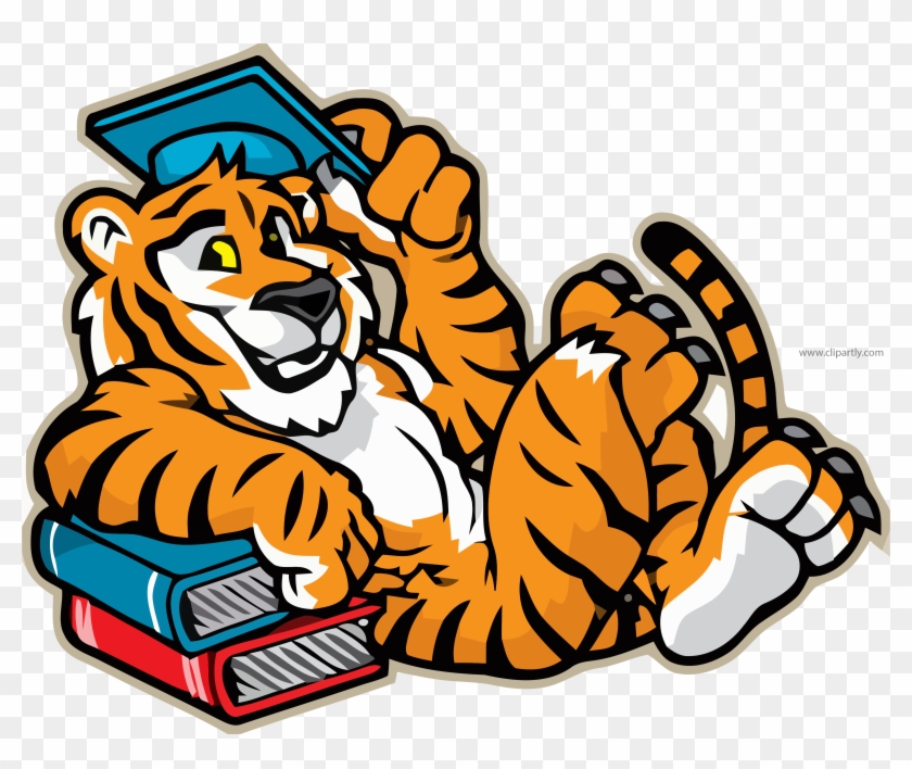 Tigger Mascot Graduate Illustration Clipart Png Image - Tiger With Graduation Cap #1337068