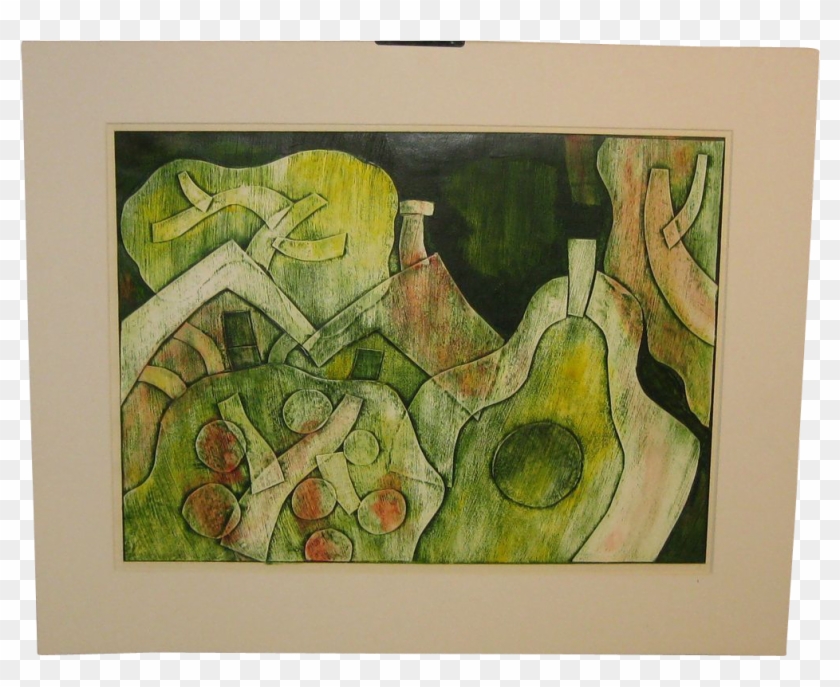 Blair Lent 'green Roofscape W Apple Tree' Modernist - Modern Art #1337222