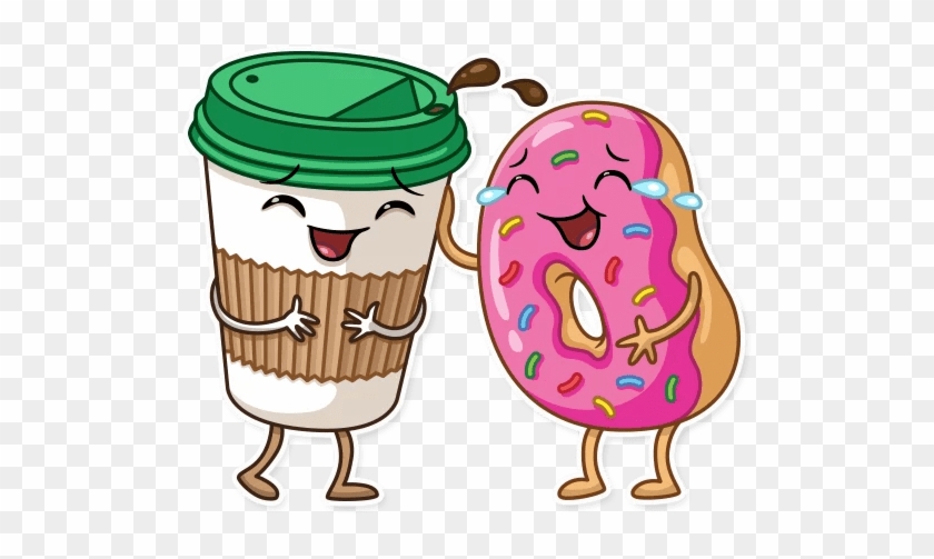 “donut And Coffee” Stickers Set For Telegram - Donut And Coffee Stickers #1337331