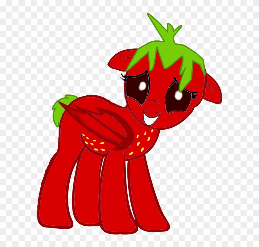 Strawberry Fruit Batpony By Owl-parchment - Cartoon #1337706