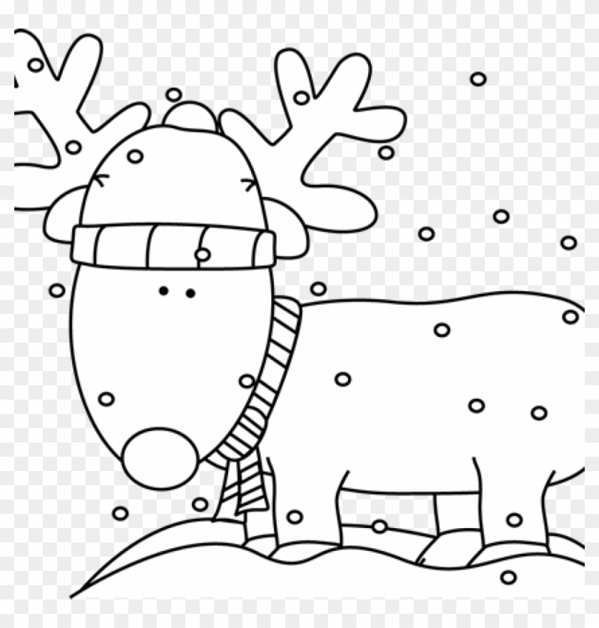 Reindeer Clipart Black And White Black And White Reindeer - Black And White Reindeer #1337786
