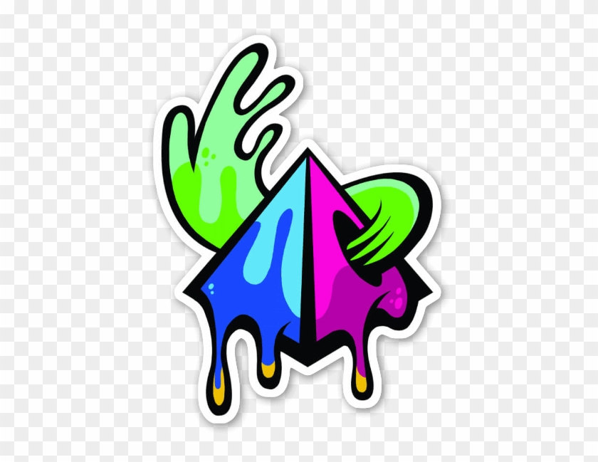 Trippy Drippy Pyramid Sticker - Stickers Trippy Png #1337828