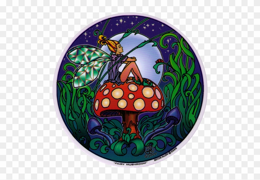 Window Sticker / Decal - 2-sided Mandala Art Window Stickers - Fairy Mushroom #1337830