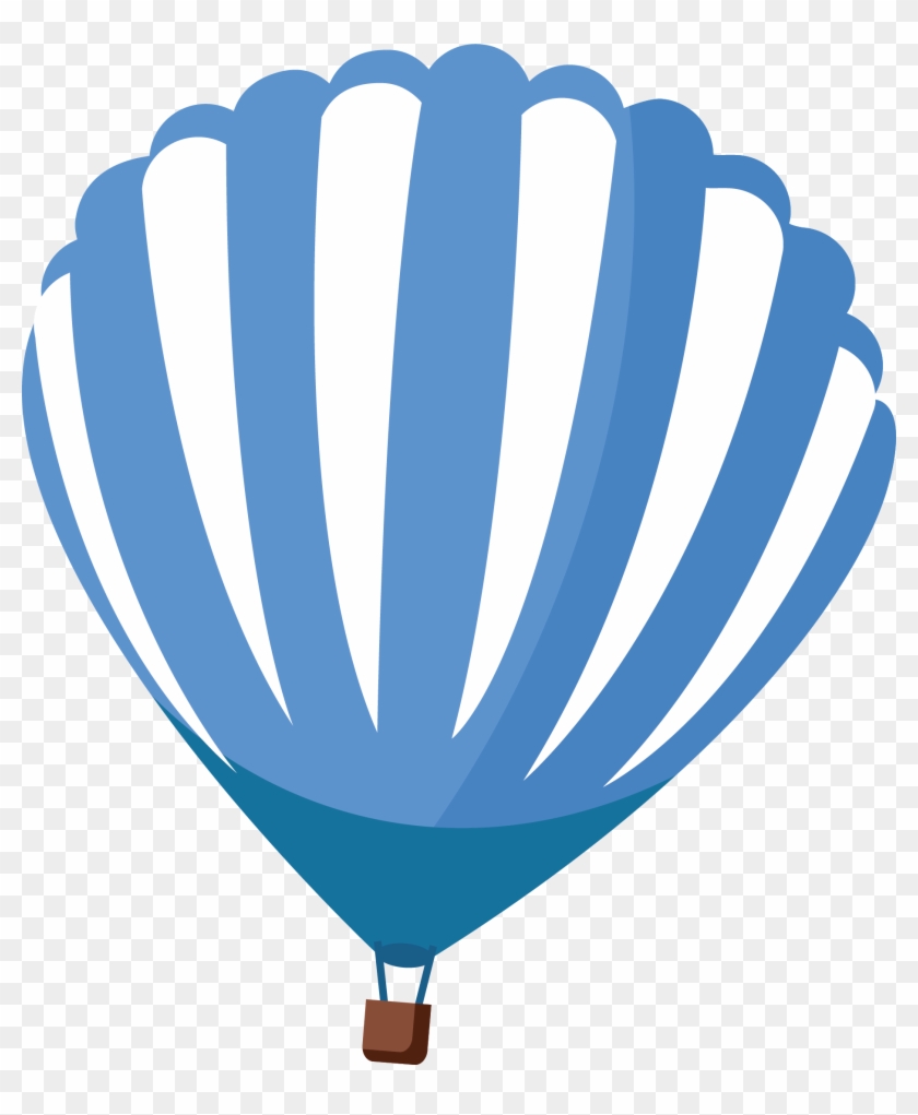 Hot Air Balloon Clipart Simple - Blue Parachute Clipart #1337969