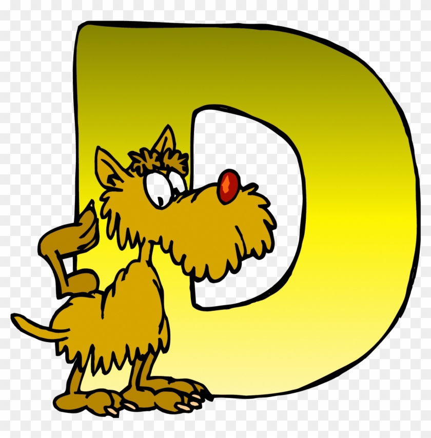 D Is For Dog Oval Sticker #1338002