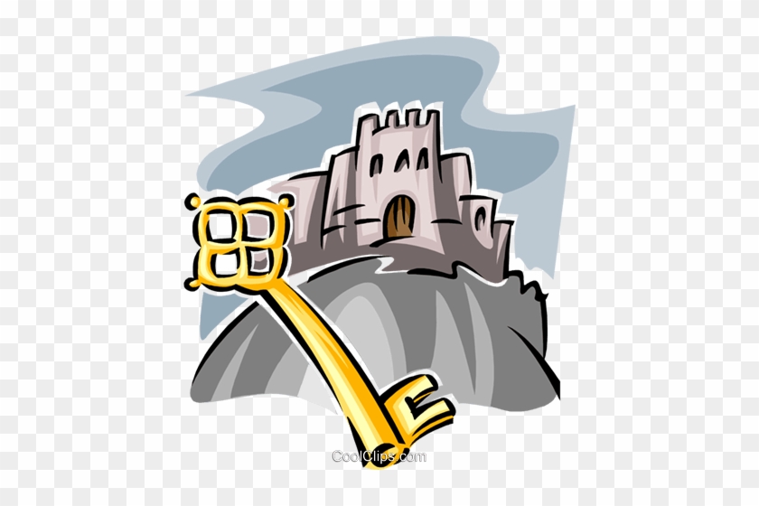 Key To The Castle Royalty Free Vector Clip Art Illustration - Musical Note #1338049