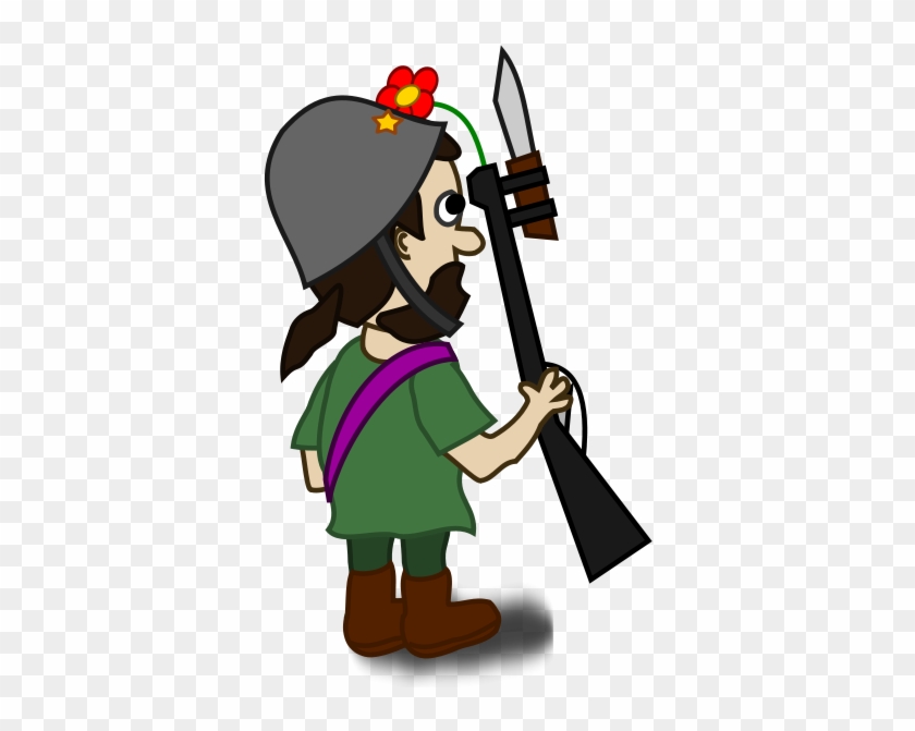 Soldier Clipart Png - Desenho Homem Com Arma #1338161