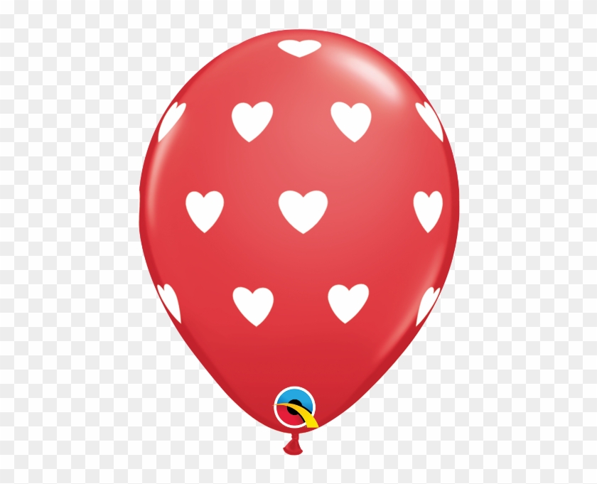 Big Hearts Red Balloon - Red And White Balloon #1338428