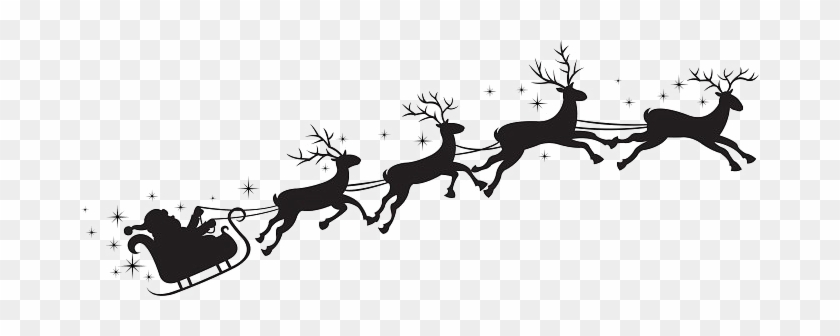 Reindeer Clipart Sleigh Santa Yopriceville Picturesque - Santa Sleigh Silhouette Png #1338538