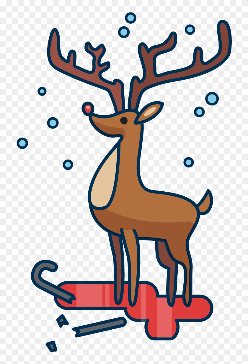 Clipart Snow Reindeer - Reindeer #1338540