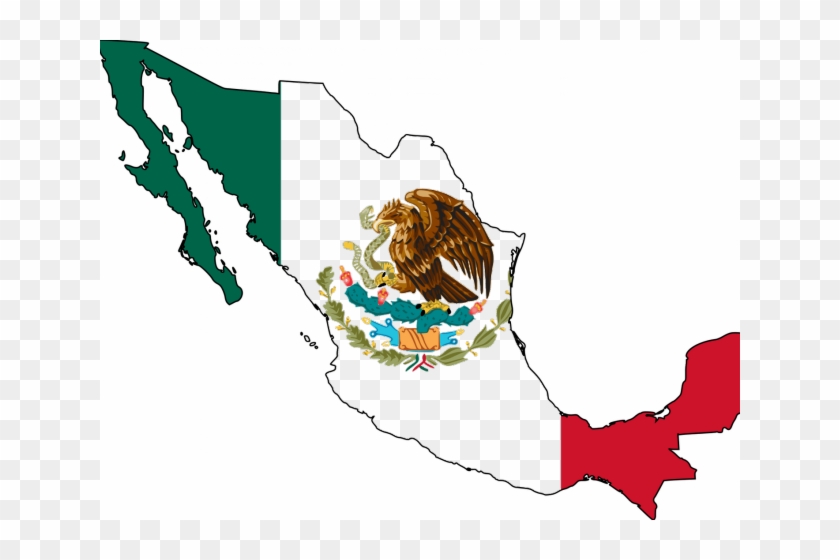 Flags Clipart Mexican - Mexico Flag On Country Outline #1338619