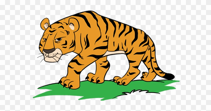 Drawn Tiger Cartoon - Tigres En Dibujos Animados #1338698