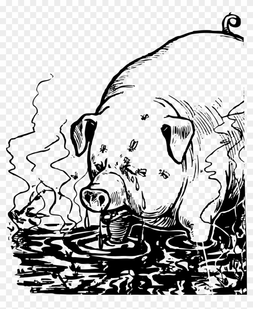 Pig Filthy Clipart Domestic Pig Clip Art - Filthy Pig Drawing #1338815