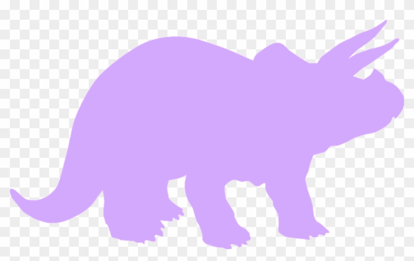 Triceratops Clipart Purple - Purple Triceratops Silhouette #1338833