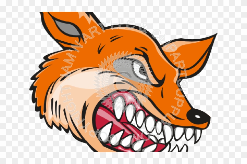 Teeth Clipart Fox - Mean Fox #1338888