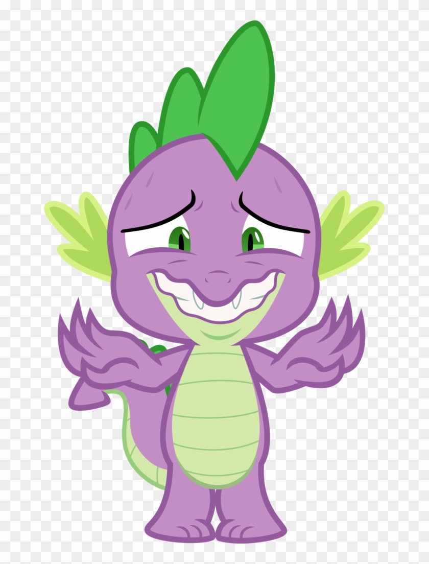 Sollace, Dragon, Nervous, Nervous Smile, Safe, Simple - Mlp Spike With Wings #1338891