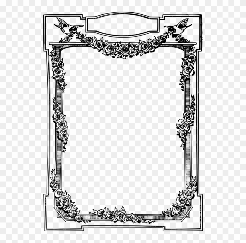 Picture Frames Black And White Bird Line Art Decorative - Borders And Frames #1338953