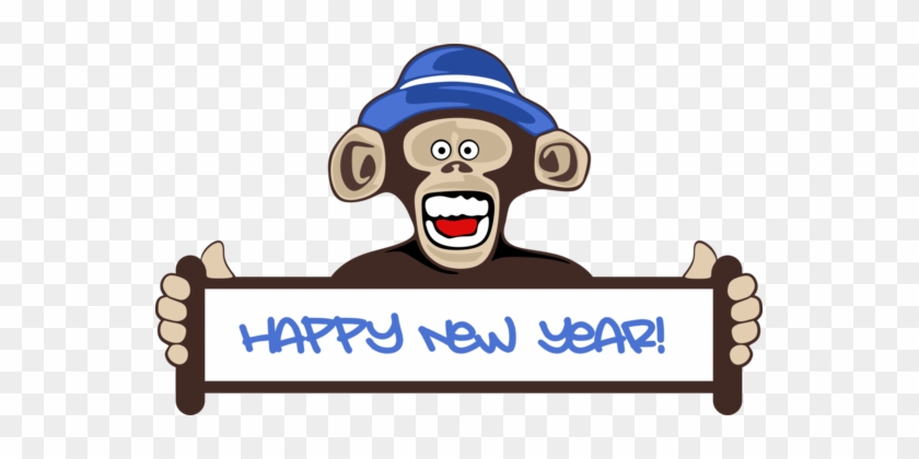 New Year Card Greeting & Note Cards Wish New Year's - Happy New Year Monkey 2018 #1339176