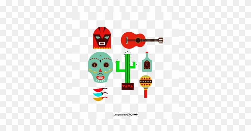 Mexican Style, Mexican Style, Cactus, Guitar Png And - Illustration #1339215