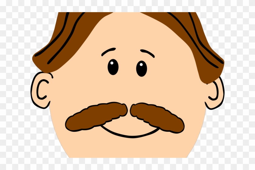 Brown Hair Clipart Big - Man With Moustache Cartoon #1339230