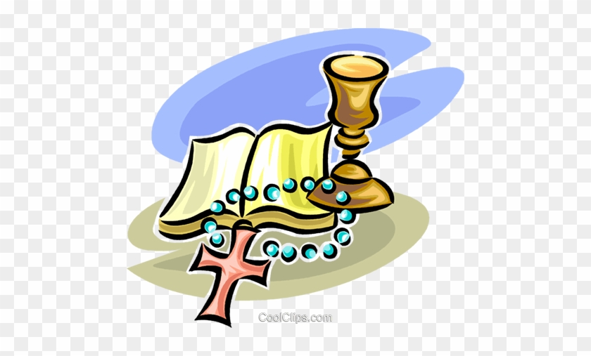 Bible Cross And Chalice Royalty Free Vector Clip Art - Clipart Bibel #1339448