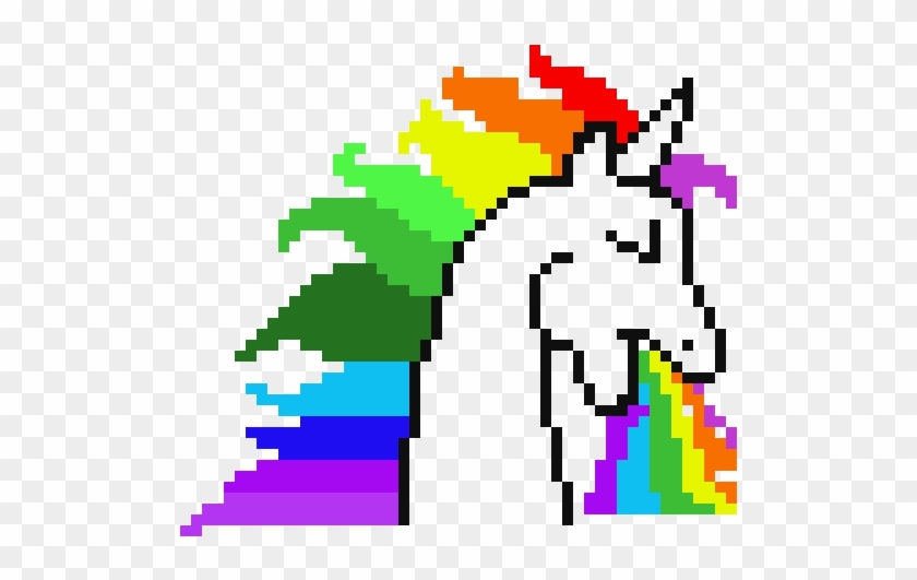 Unicorn - Puking Unicorn Pixel Art #1339449