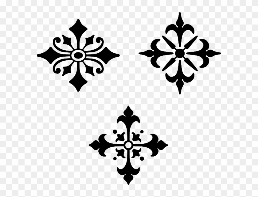 Ornamental Vignette Crosses At - Gambar Siluet Dan Vignet #1339464