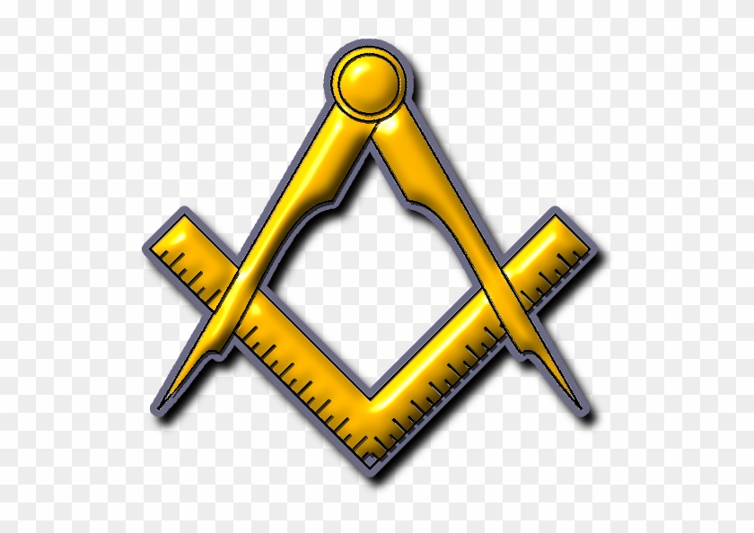 Masonic Square And Compass - Gold Square And Compass #1339555
