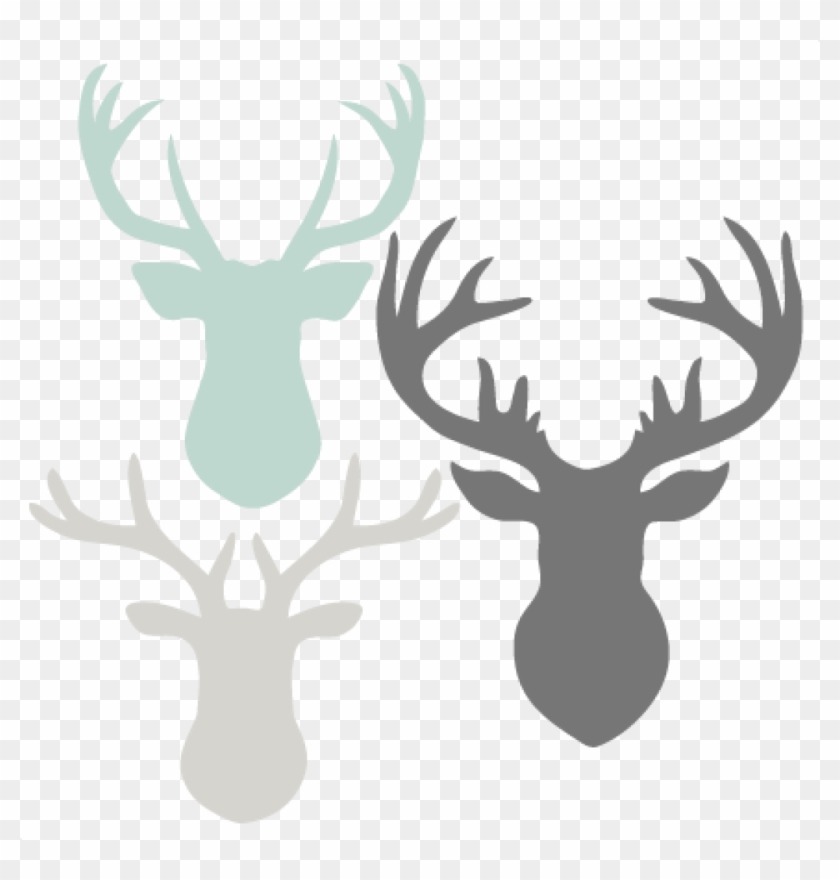 Deer Head Clipart Deer Head Set Svg Scrapbook Cut File - Deer Head Silhouette Woodland Black Vinyl Decal #1339567