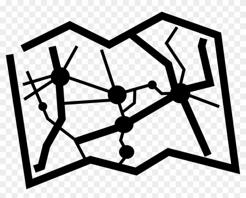 Vector Illustration Of Geographic Cartography Road - Road Map #1339990