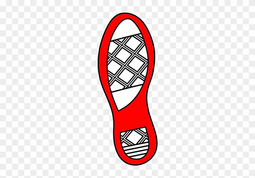 Red Shoes Rock Right Sole - Bottom Of Shoe Drawing #1340113