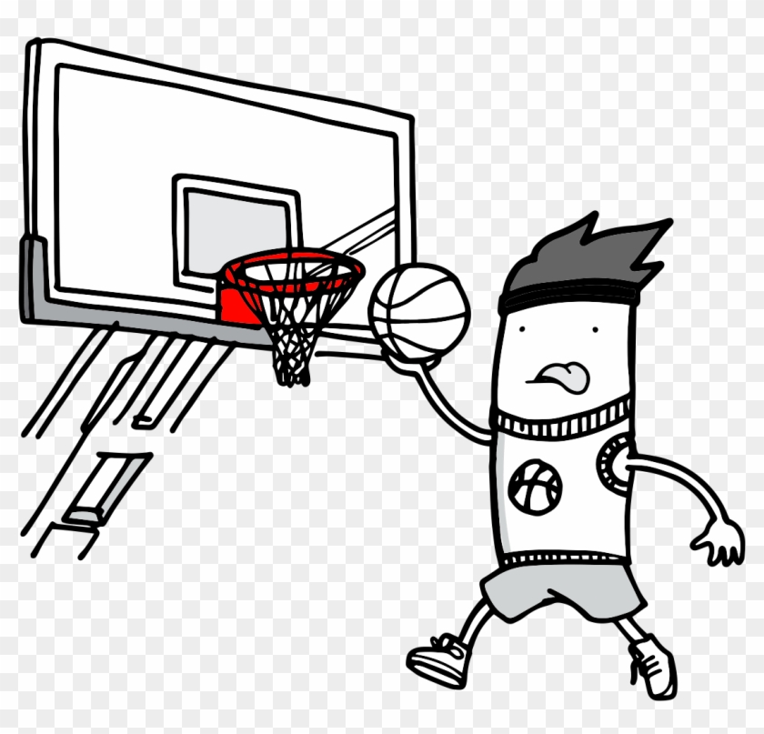 Png Freeuse Library Basketball Hoop Black And White - Streetball #1340140