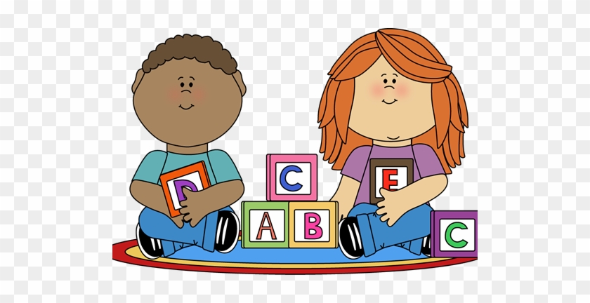 Kids Playing With Blocks Clip Art - Block Centre Clip Art #1340188