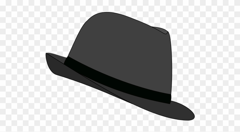 Hat Gray Clothes Hats - Black Fedora Clip Art #1340216