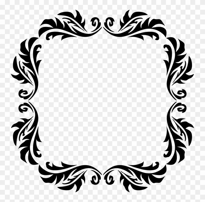 Borders And Frames Drawing Line Art Picture Frames - Square Frame Cliparts Black & White #1340348