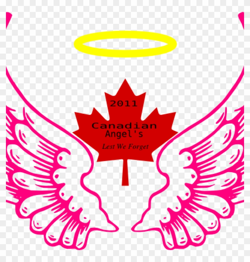 Halo Clipart Canadian Wing Angel Halo Clip Art At Clker - Angel Wings Outline Png #1340401