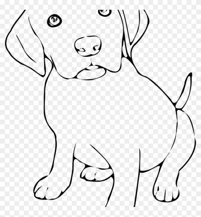 Puppy Clipart Black And White Pup Png Black And White - Cute Puppies Colouring Pages #1340415