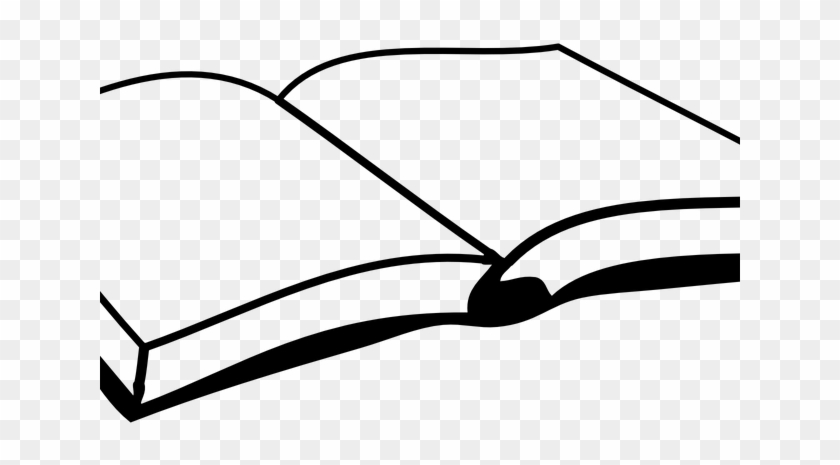 Larger Clipart Open Book - Open Book Cartoon Black And White #1340471