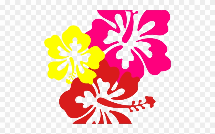 Hawaiian Flower Clip Art Three Flowers - Hibiscus Clip Art #1340491