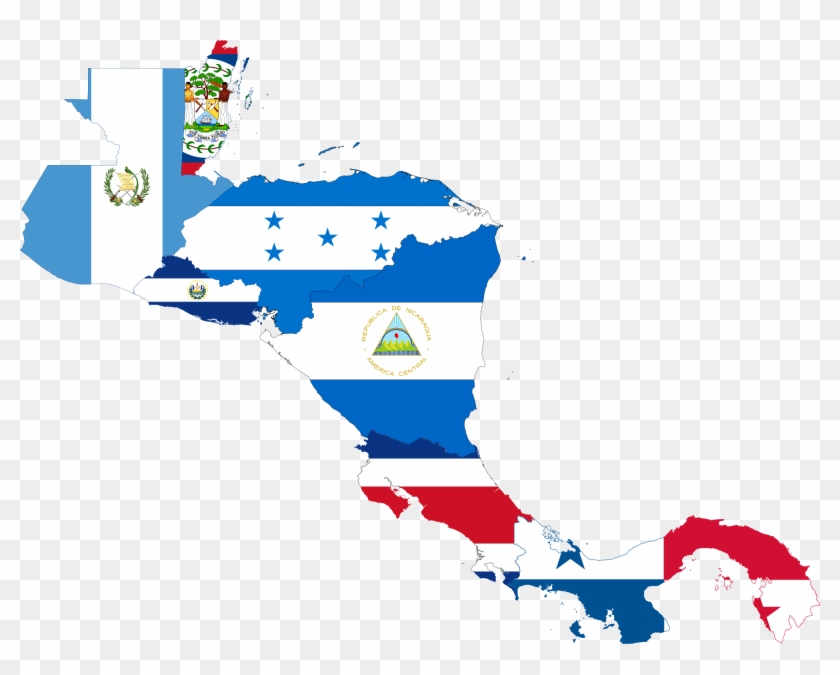 Open - Central America Map With Flags #1340532