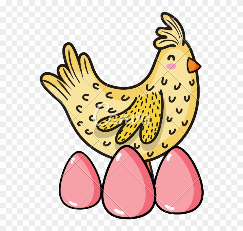 Hen Bird Farm Animal With Eggs - Chicken - Free Transparent PNG Clipart  Images Download