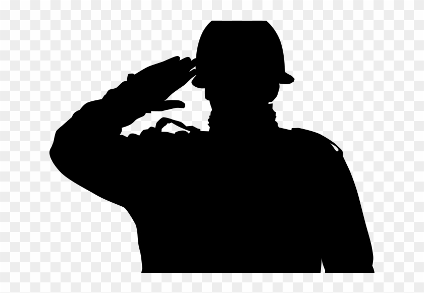 Silhouette At Getdrawings Com Free For Personal - Soldier Salute Silhouette Png #1340675
