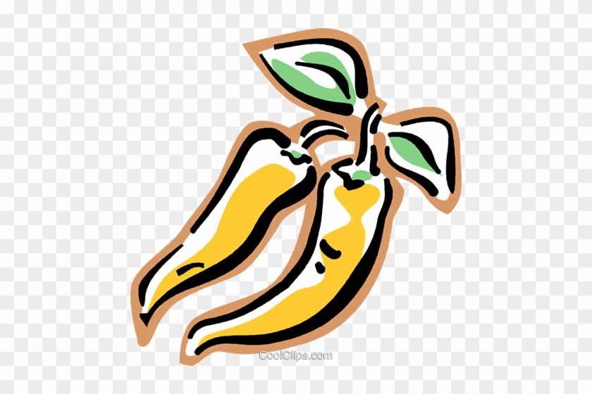 Hot Banana Peppers Royalty Free Vector Clip Art Illustration - Energy #1340709